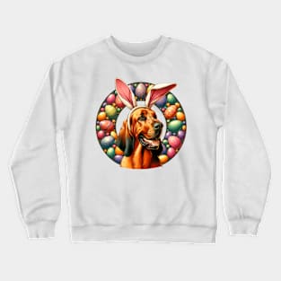 Hanoverian Scenthound Enjoys Easter with Bunny Ears Crewneck Sweatshirt